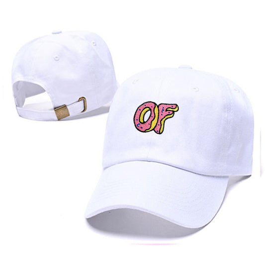 Hat OF Letter Embroidery Cap Soft Top Curved Brim Baseball Cap